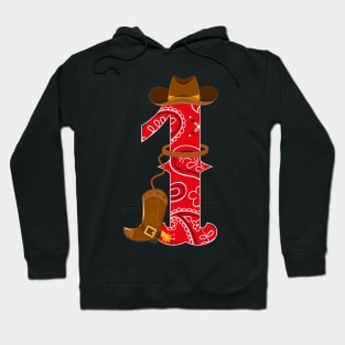 Kids 1st Birthday One Year Old Baby Cowboy Western Rodeo Party Hoodie